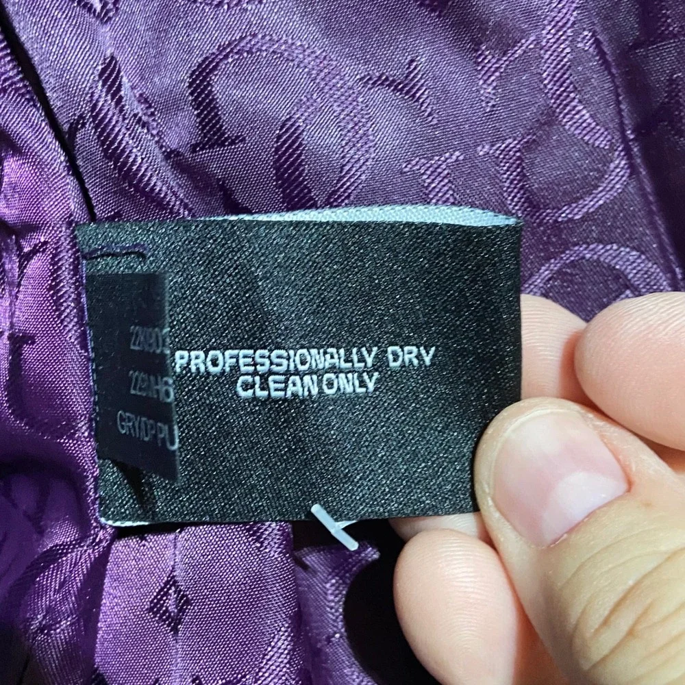 Guess Womens Y2K Purple Plaid Wool Blend Double Breasted Peacoat Jacket Size M